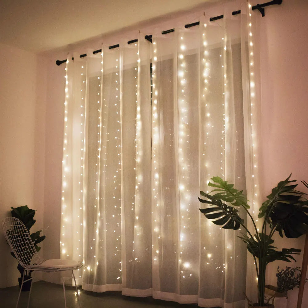 Festoon Christmas Curtain Light Garland Merry Christmas Decor For Home Christmas Ornament Xmas Gifts Navidad 2023 New Year 2024